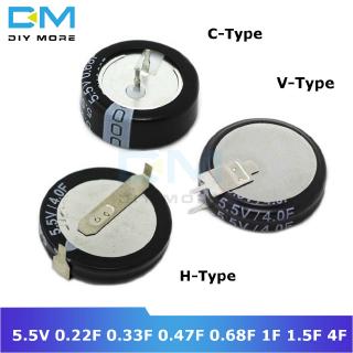 Diymore Super Farad Capacitor 5.5V 0.22F 0.33F 0.47F 0.68F 1F 1.5F 4F C-Type V-Type H-Type Capacitor H C V Style Ultracapacitor