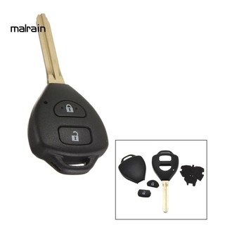 Mal For Toyota Rav4 Corolla Yaris 2 Buttons Remote Key Fob Shell Case + Uncut Blade