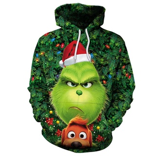 The Grinch Hoodie Christmas Jacket 3D print Sweater Outerwear (1)