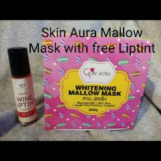 Skin Aura whitening mallow mask with free liptint