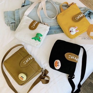 Simple Canvas Handbag Book Bag Shoulder Messenger Class Bag