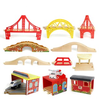 Thomas Wooden train track accessories Beech train track set bridge tunnel turntable DIY railway road track children toy children