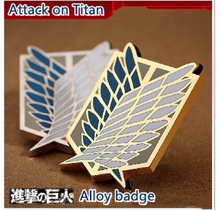 Attack on Titan Scout Regiment/Scout Legion Badge Investigation Corps wings of freedom cos metal badge animation Cosplay Badge