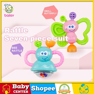 【Bailey Baby 】Baby bee and butterfly shaped teether rattle teether