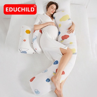 Educhild Maternity Pillow U-shaped Multifunctional Sleeping Support Pillow Removable Waist Cushion f