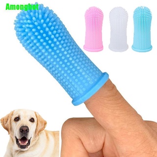 [Amonghot] Super Soft Pet Finger Toothbrush Dog Brush Bad Breath Tartar Teeth Care Tool
