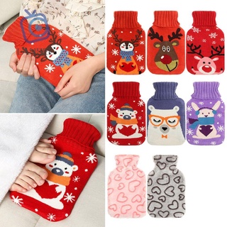 LANSEL Gifts Female abdominal warmer 1000ml Water-filling Hot water bottle With Knitted sets Rubber Winter Accessories Cartoons Hand Foot Care Warmer
