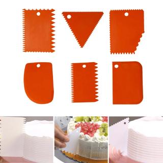6Pcs Sawtooth Shaped Cake Cream Scraper Butter Knife Plastic Dough Cutter