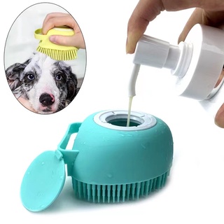Kylaoong#Pet Grooming Shampoo Dispenser Dog Bath Massage Brush Comb Bathroom Shower Brush for Dogs C