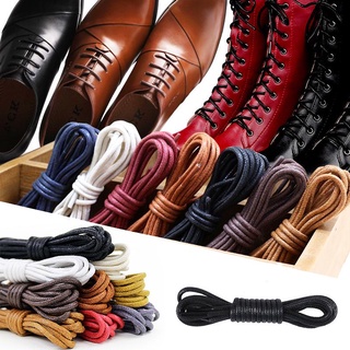 AL 1Pair Leather Shoelaces Cotton Waxed Shoelaces Round Shoe laces Boot Shoes Laces Waterproof Leather Shoelace For Shoes Strings