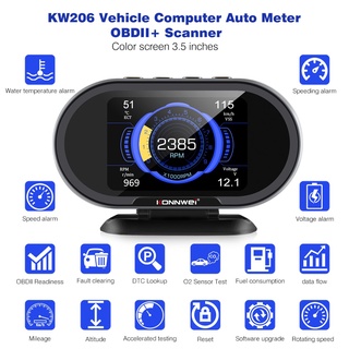 ✾❈✟KONNWEI KW206 Water Temperature Gauge OBD2 On-Board Computer Auto Data Display Code Reader OBD I
