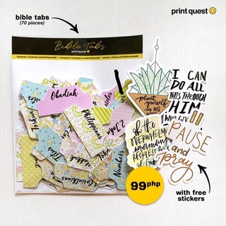 70pcs Bible Tabs [Cardboard] with Free Stickers (Old and New Testament) | Print Quest