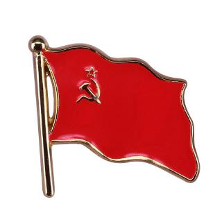 USSR flag brooch Soviet communism badge red star pins retro patriot gift