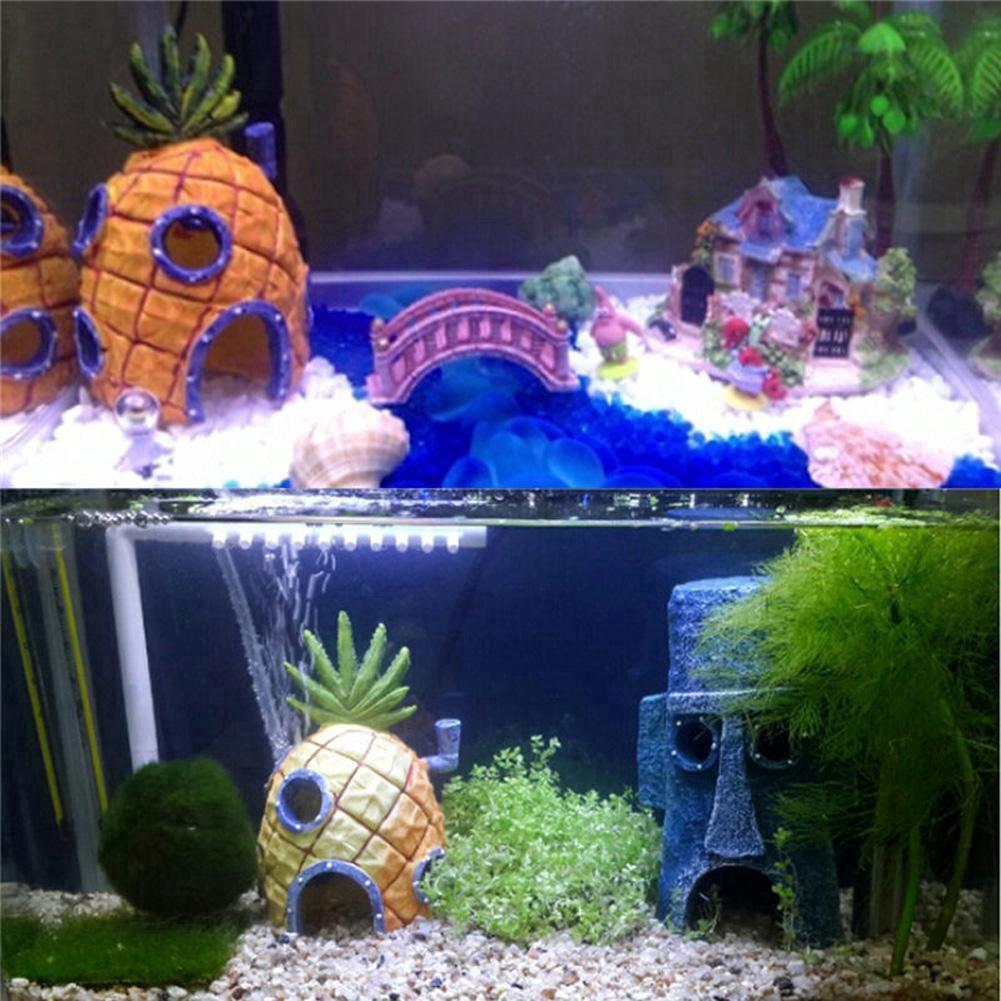 Fish Tank Aquarium Decoration 3 in 1 Pineapple House Design