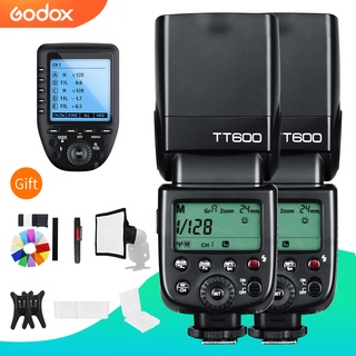 Godox 2x TT600 2.4G Wireless GN60 Master/Slave Camera Flash Speedlite with Xpro Trigger for Canon Ni