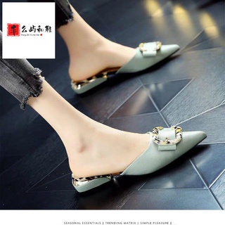 Good quality and many sizes✠◄﹊Free shipping is of good quality☽2021 new Baotou slippers low heel women's four seasons shoes large women's shoes 34-41 179