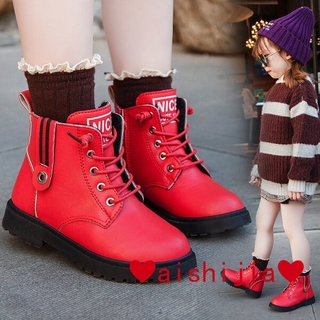 ready stock ❤ aishijia ❤ 【27--38】Girls' boots boys martin boots new autumn and winter short boots new girls student mid-autumn boots big children's versatile korean soft bottom fashion casual shoes (4)