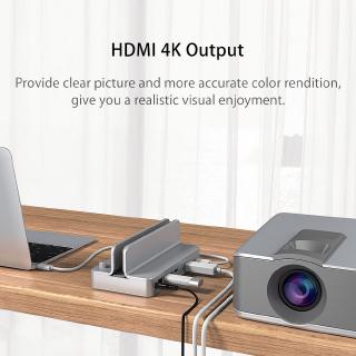 ORICO Type-C to HDMI / RJ45 / USB3.0-A * 6 / Audio / Microphone Universal Docking Station for Macbook Pro Air（ANS6） (7)