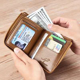 Wallet card case2020 New Brand Men Wallets Genuine Leather Vintage Male Small Zipper Purse Wallet wi (3)