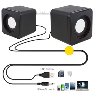 101Z USB 2.0 Speakers with 3.5mm Stereo Jack and USB Powered for PC / Laptop / Smartphone