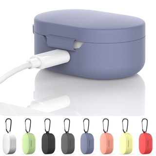 Soft Silicone Earbuds Case Protective Cover with Carabiner for Xiaomi AirDots Youth, Redmi AirDots
