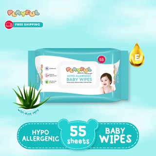 Playful Hypo Allergenic Baby Wipes 55 Sheets, Pack of 1
