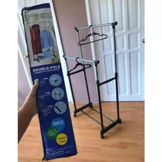 Fordable Double Pole Stainless Steel Clothes Rack