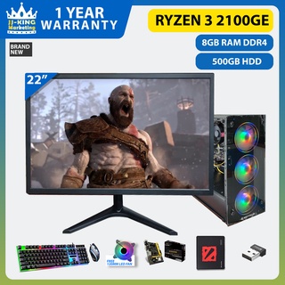 COMPUTER SET PACKAGE ( RYZEN 3 2100GE , 8GB DDR4 ,500GB HDD , 22 INCHES MONITOR , WIFI DONGLE (1)
