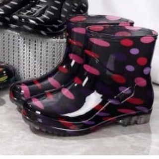 ✤Low cut rain boots for women bota OUTDOOR Shoe Rainboots Water Resistance Polka dots design