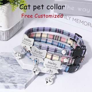 Custom collar bow cat pet collar Personalized Pet Cat Collar With Bell Custom Collars for Cats Kitten Puppy