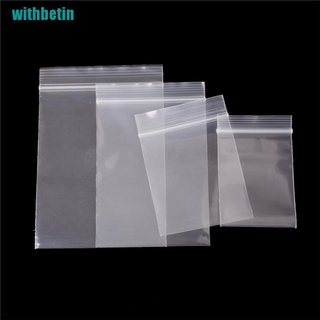 【withbetin】100Pcs 0.12mm Thick Selfseal Bags Resealable Plastic Zip Lock Packaging Bags