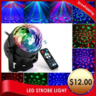 ∈❣☎▦Yospern Sound Activated Rotating Disco LED Party Lights Strobe Light 3W RGB Stage Lights For Chr