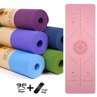 Yoga Mat 1830*570*6mm TPE Yoga Mats Position Line Non Slip Mat Yoga Beginner Environmental Fitness G