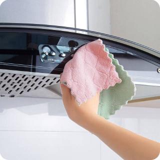 Thickening kitchen cleaning dishcloth double-sided rag fleece oil-free absorbent rag (4)
