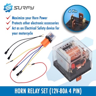【Ready Stock】✶❒∋Horn Relay Mini Driving Light Realy Transparent Socket And Harness 4pin 12V Univers
