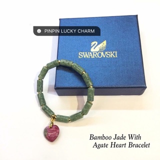 Accessories ♧BAMBOO JADE WITH HEART AGATE BRACELET♪