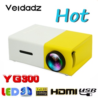VEIDADZ YG300 Micro LED Projector HD 1080P Playback Portable HDMI-Compatible USB 480x272 Pixel Proje