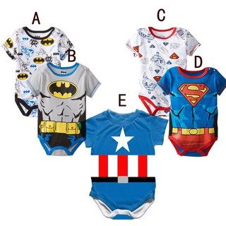 Fashion Spring Summer 100% Cotton Short Sleeve Superman Baby Rompers Newborn Infant Clothing Toddler Boy Jumpsuits