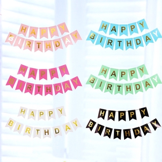 Big Happy Birthday Flags Banner Hanging Bunting Garland Party Banner For Birthday Party