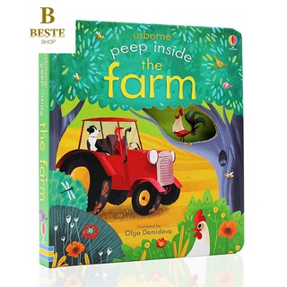 Usborne Peep Inside Farm English 3D Flap Picture Books Baby English Books for Children Gift