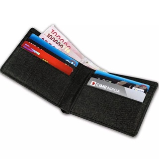 bifold❈✿Free Shipping!! 88c05 Thick Nylon Canvas Men Wallet + BOX Short Fold Wallet Two Plain Multic