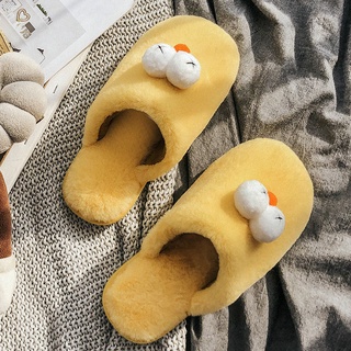 Couple Cotton Slippers Home Indoor Home Cute Cartoon Warm Slippers Female Winter Plush