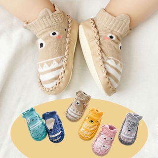0-12 Months Newborn Baby Cartoon Shoes Socks Girls Boys Anti-slid Floor Socks