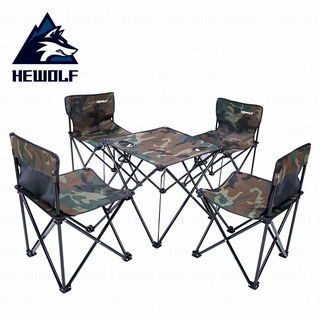 Outdoor Folding Camping Table 4 Chairs And 1 Table Picnic Chair Outdoor Fishing Barbecue Equipment