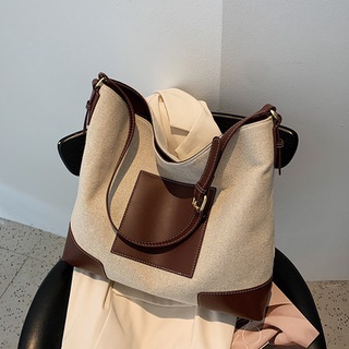 ✣⊰Leisure large capacity bag 2021 new bag women autumn wild canvas bag commuter big bag shoulder buc