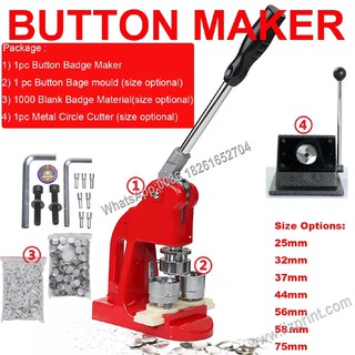 Button Badge Maker+Mould+1000PC Badge Material+Circle Cutter