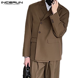 INCERUN Men Fashion Long Sleeve Solid Color One Button Garment Casual Blazer