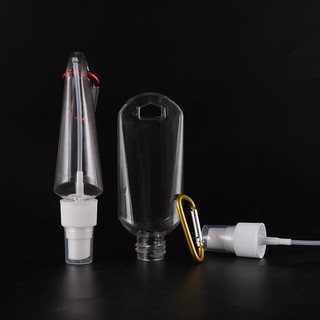 Reusable Portable 60ml Alcohol Spray Bottle Empty Hand Sanitizer Empty Holder Hook Keychain 4.7