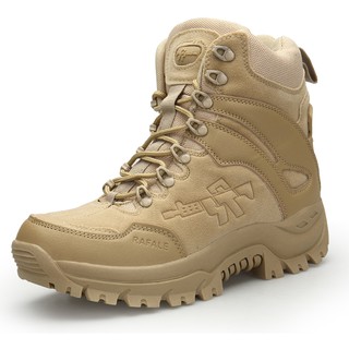 Mga bota ng kalalakihan Men Leather Tactical Boots Waterproof Tooling Shoes