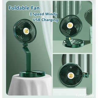 (Ready Stock)Foldable Mini Fan Desk Lamp Outdoor Fan Rechargeable Usb Stand Fan Portable Fan